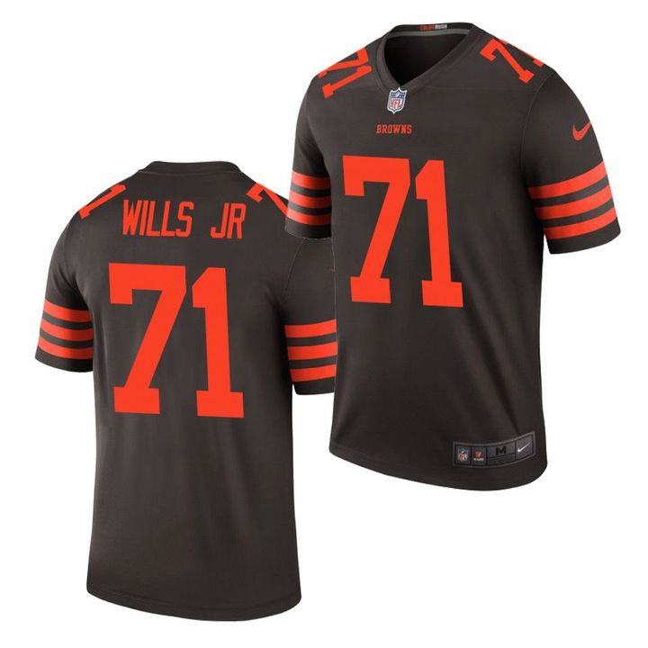 Men Cleveland Browns #71 Jedrick Wills Jr Nike Brown Color Rush Legend NFL Jersey